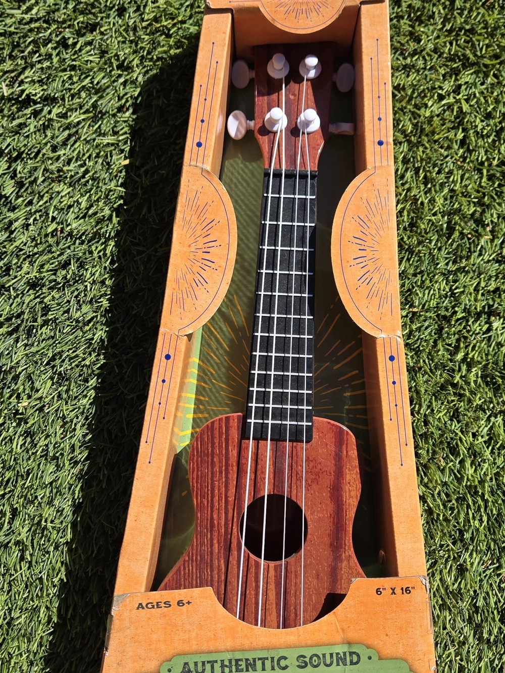 Kids Wooden Ukulele Toy - Orange